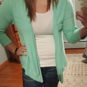 American Eagle Mint Green Cardigan with Lace Back